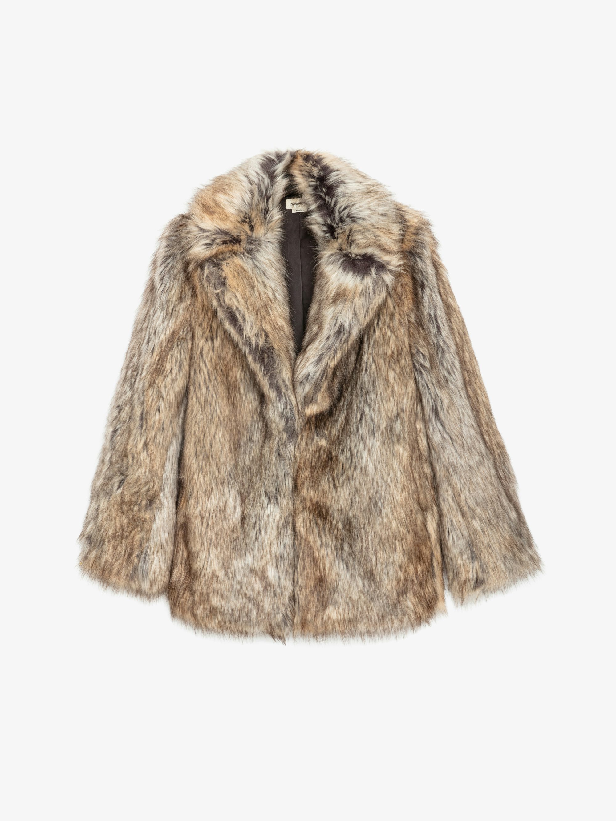 Faune Coat - Short faux fur coat with button fastening.